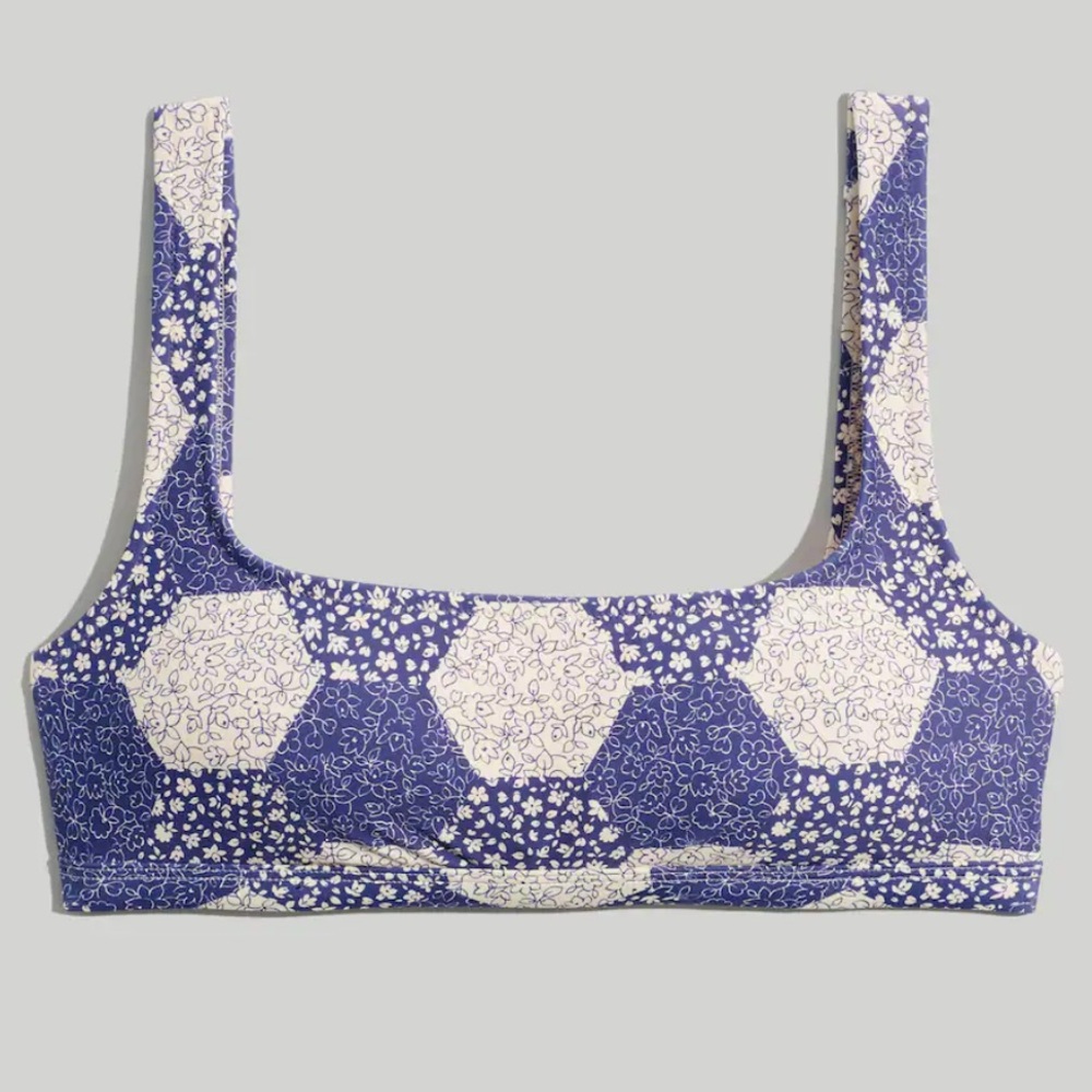 Madewell Madewell Second Wave Balconette Bikini Top in Patchwork Floral Size S
